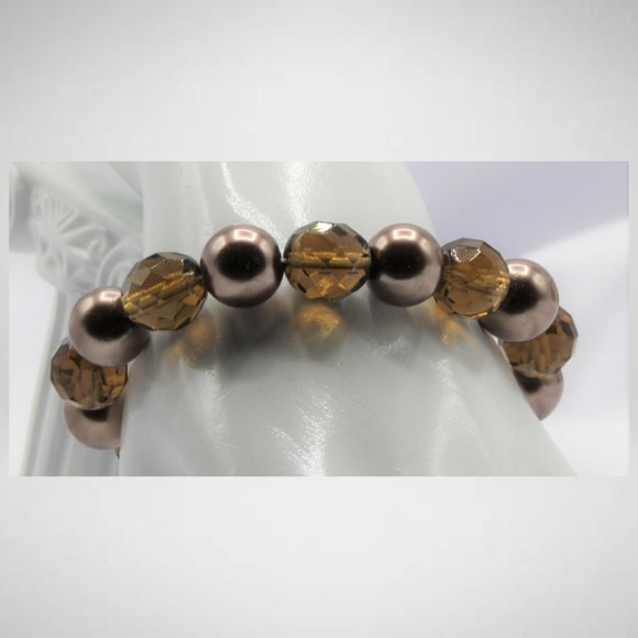 Long Brown Beaded Jewelry Set - Picture 5 of 6